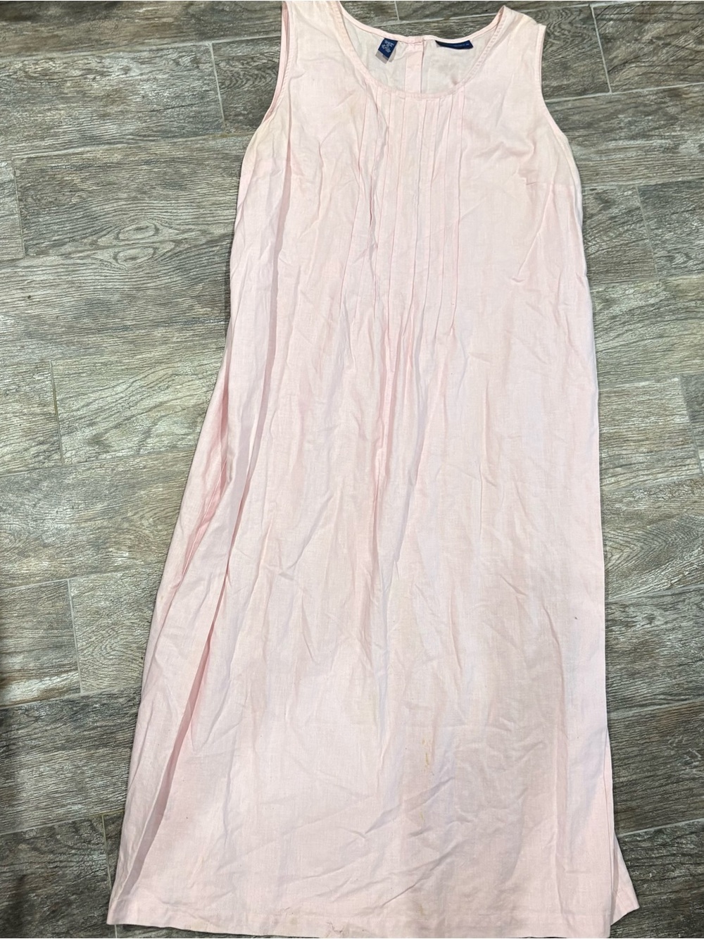Karen Scott Linen Blend Pink Sleeveless Dress Plus Sz 3X Classic Button Detail - Picture 5 of 9